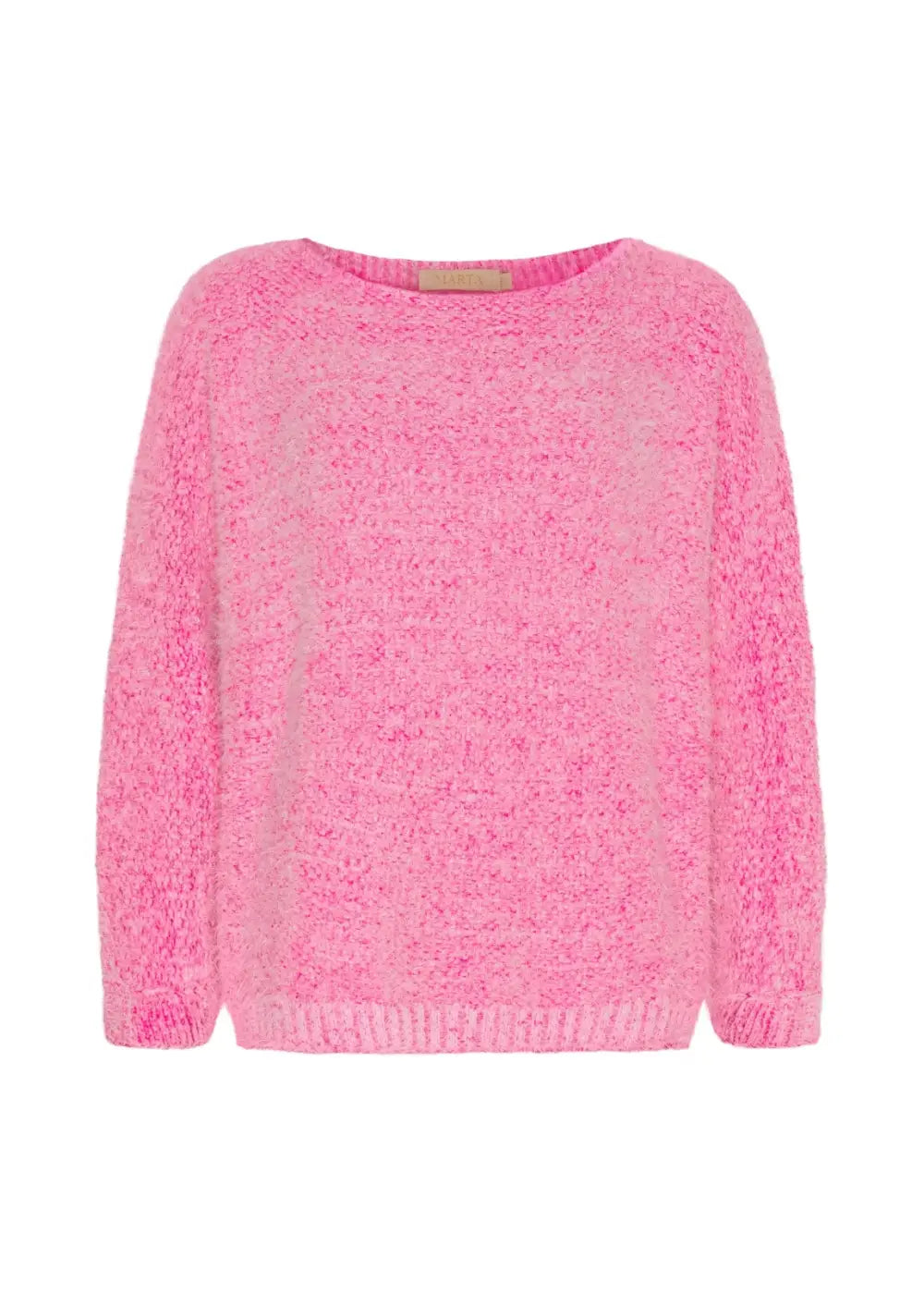 Pinkki pörröneule hurmaa pehmeällä materiaalilla, lepakkohihoilla ja tyylikkäällä venepääntiellä. Ihastu ja tilaa oma suosikkisi!
