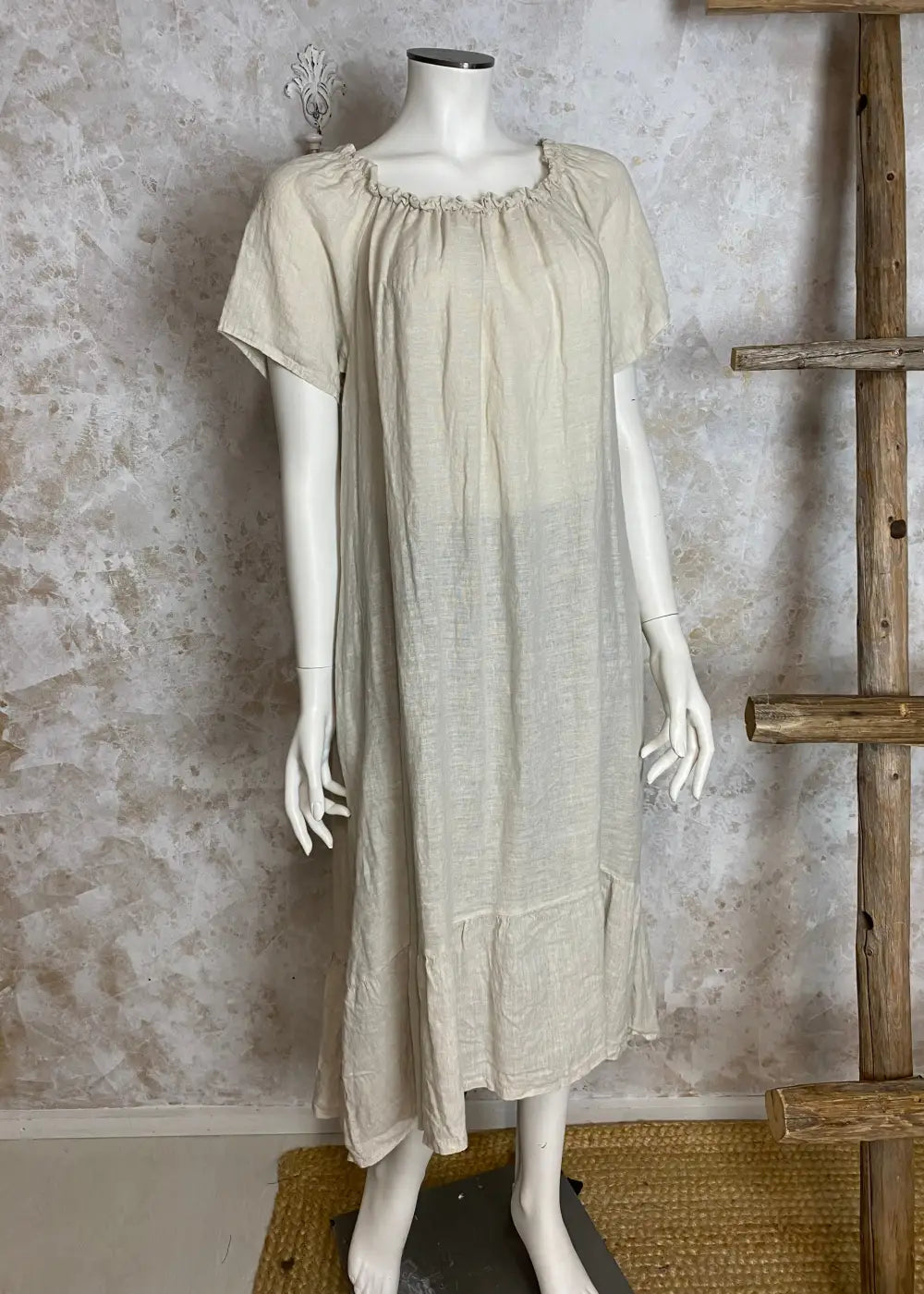 Pellavamekko nancy eri värejä 0425 | beige | mekko